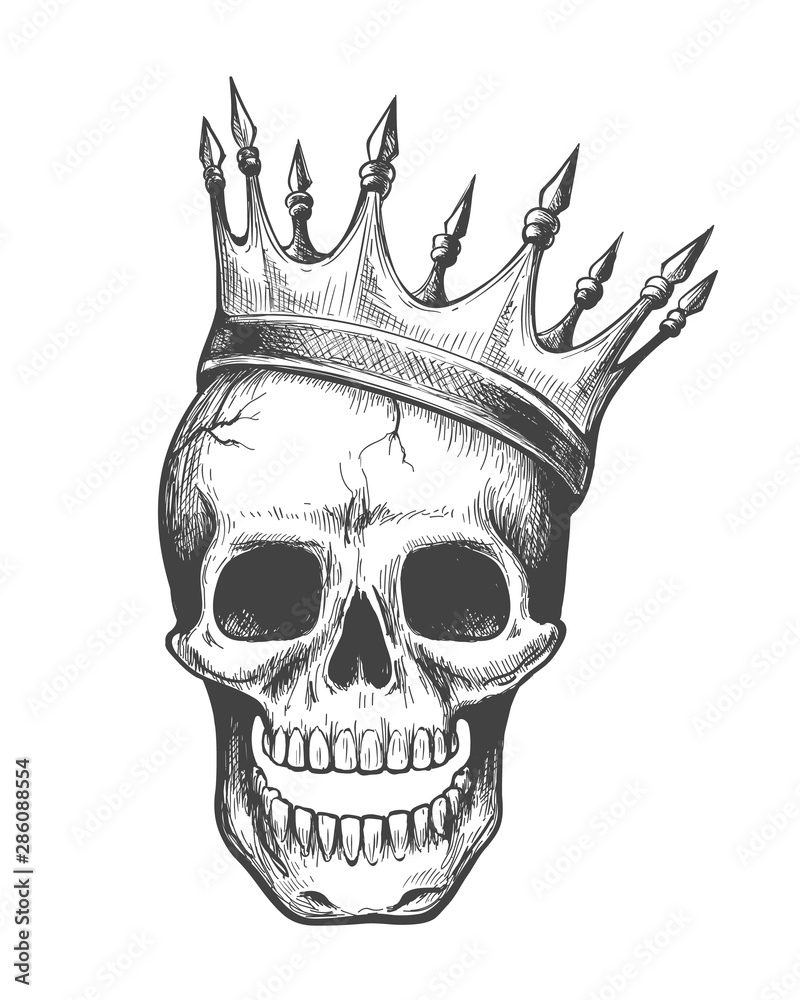 Skull king tattoo Stock Vector | Adobe Stock