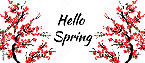 Cherry blossom Sakura bloom template