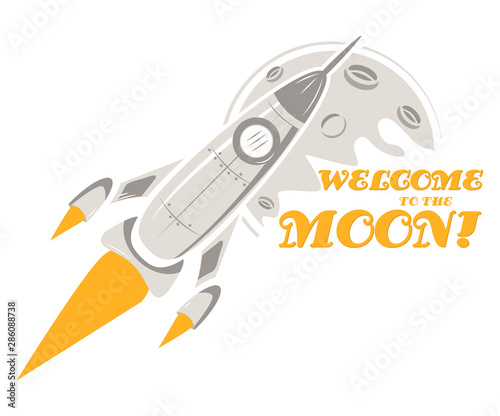 Rocket on the moon. welcome to the moon.