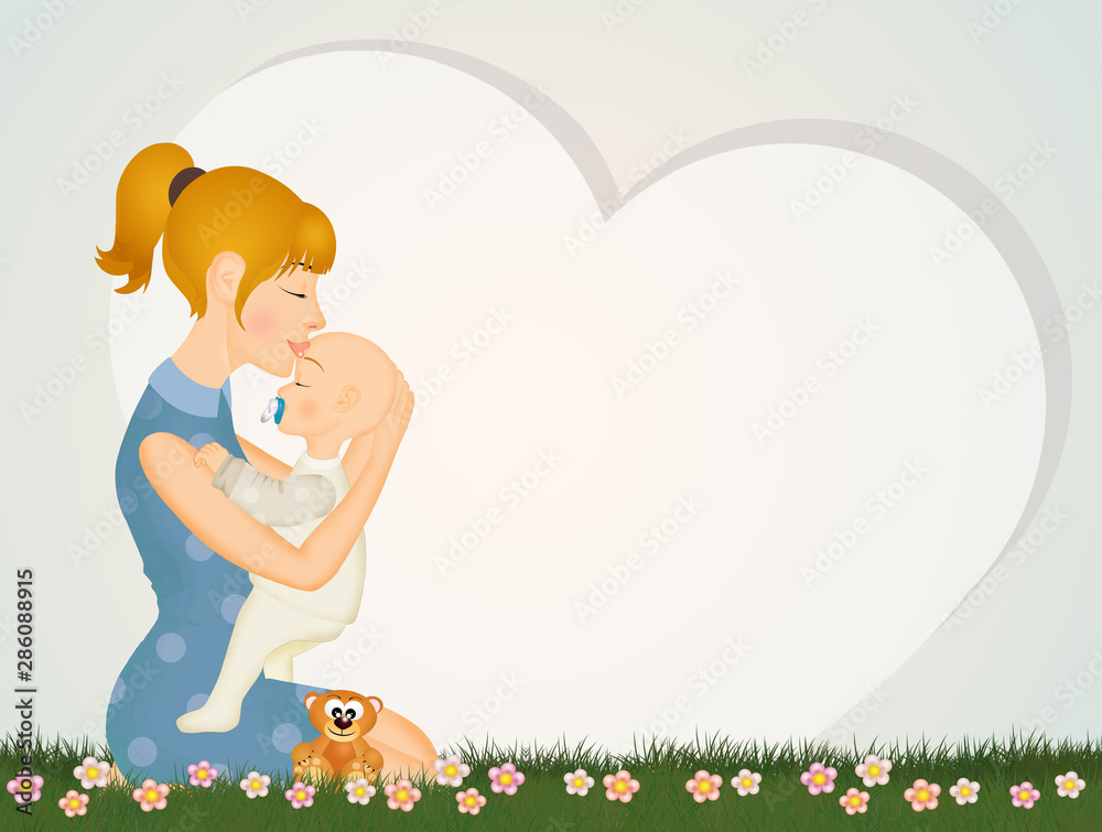 illustration of young mommy illustration of young mommy