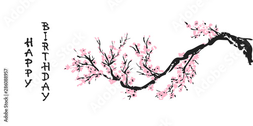 Cherry blossom Sakura bloom template