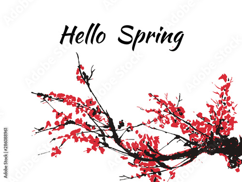 Cherry blossom Sakura bloom template