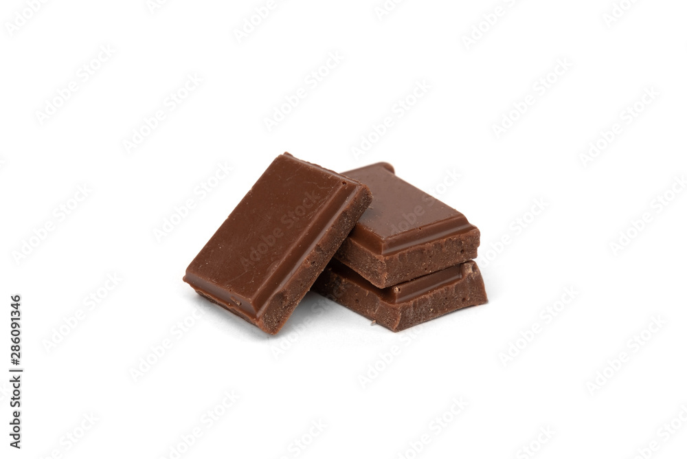 Milk chocolate isolated on white background. Milk chocolate isolated on white background.
