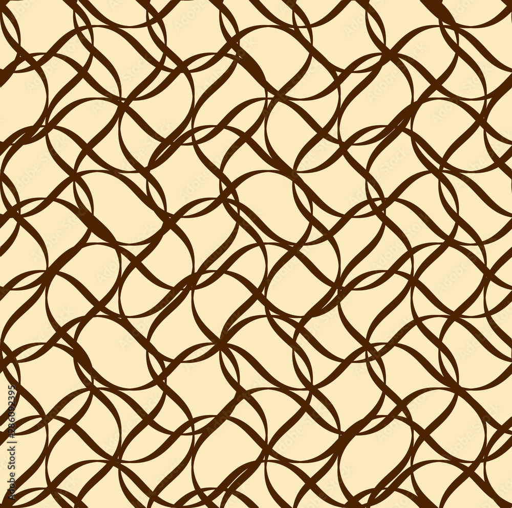 Naklejka premium Black vector seamless wavy line pattern