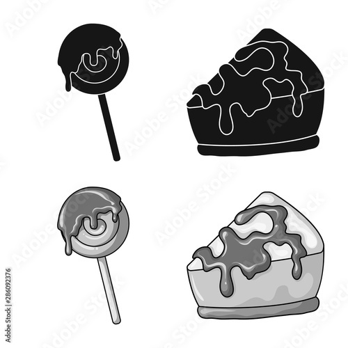 Vector illustration of confectionery and culinary symbol. Collection of confectionery and product stock vector illustration.