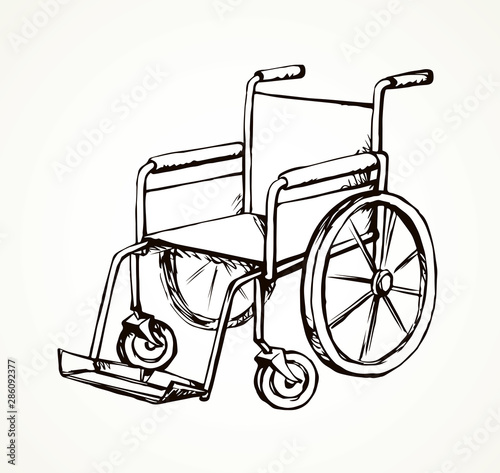 Wheelchair. Vector drawing