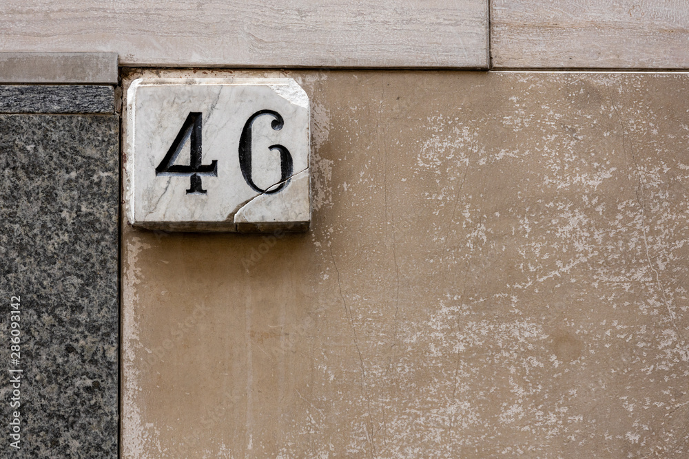 46, ancient house number Europe, concept number 46, ancient house number Europe, concept number