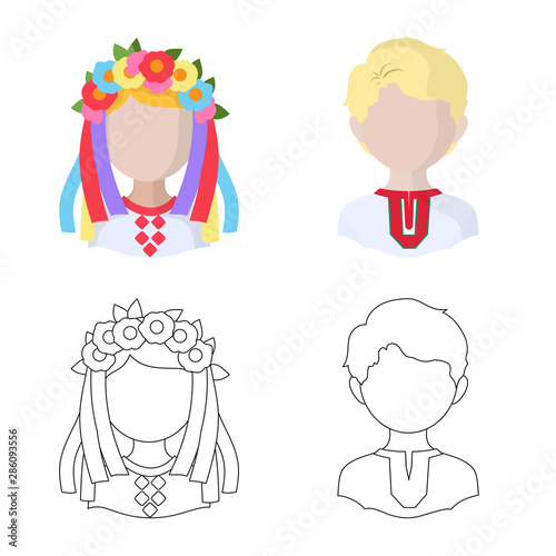 Isolated object of imitator and resident icon. Set of imitator and culture vector icon for stock.