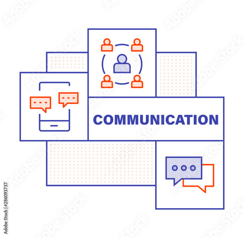 Modern Flat Line Color illustration Concept for Communication Media. Concepts web banner and printed materials. Vector Illustration © Atakan