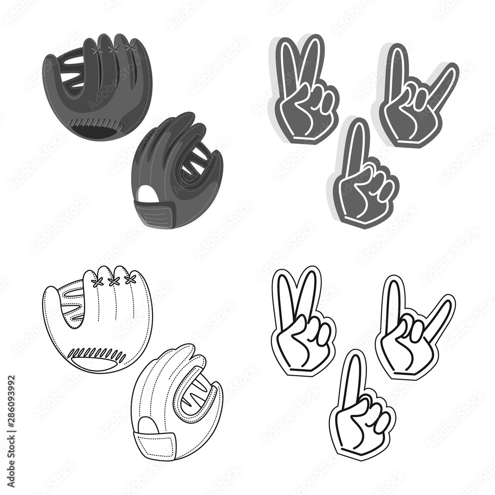 Fototapeta premium Isolated object of silhouette and safety sign. Set of silhouette and comfort stock vector illustration.