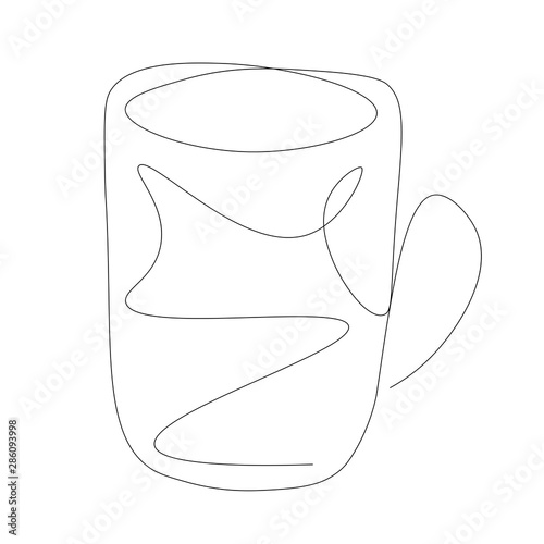Cup on white background, vector illustration