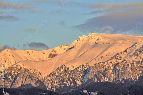 in the evening in the Piatra Craiului mountains