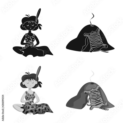 Vector illustration of evolution and prehistory icon. Collection of evolution and development stock vector illustration.