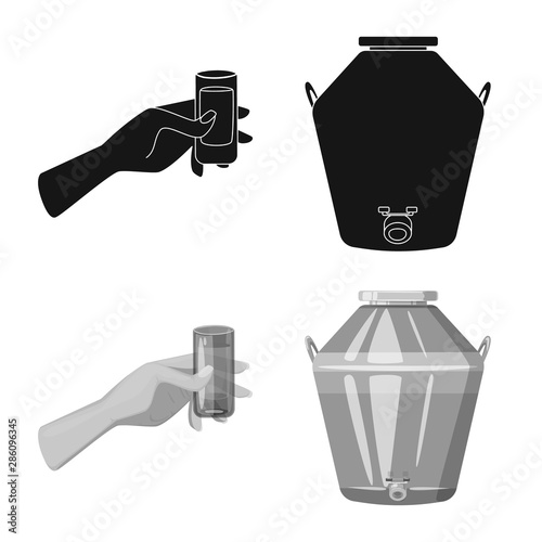 Vector design of cafe and Latin sign. Set of cafe and national stock vector illustration.