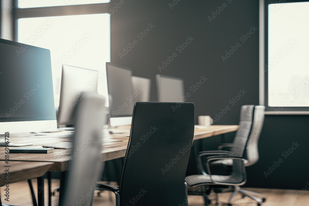 Luxury dark coworking office Luxury dark coworking office