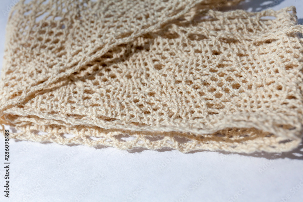 Cotton lace on a white background Cotton lace on a white background