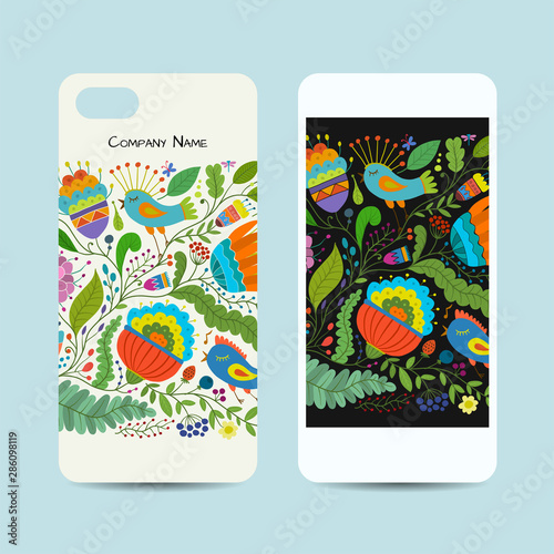 Mobile phone design, floral background