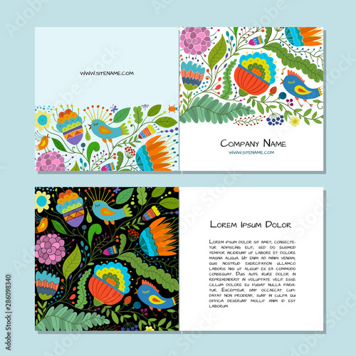 Greeting card design, floral background © Kudryashka