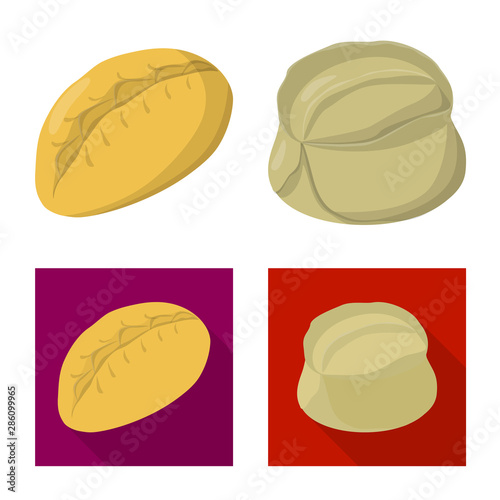Vector illustration of products and cooking symbol. Set of products and appetizer vector icon for stock.