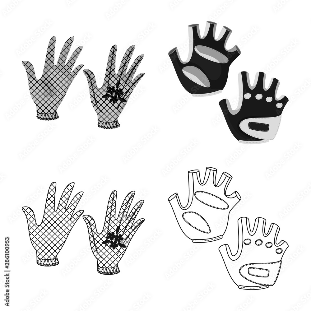 Fototapeta premium Vector design of silhouette and safety symbol. Set of silhouette and comfort stock vector illustration.
