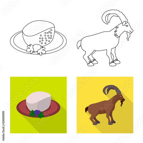 Isolated object of culture and sightseeing sign. Collection of culture and originality vector icon for stock.