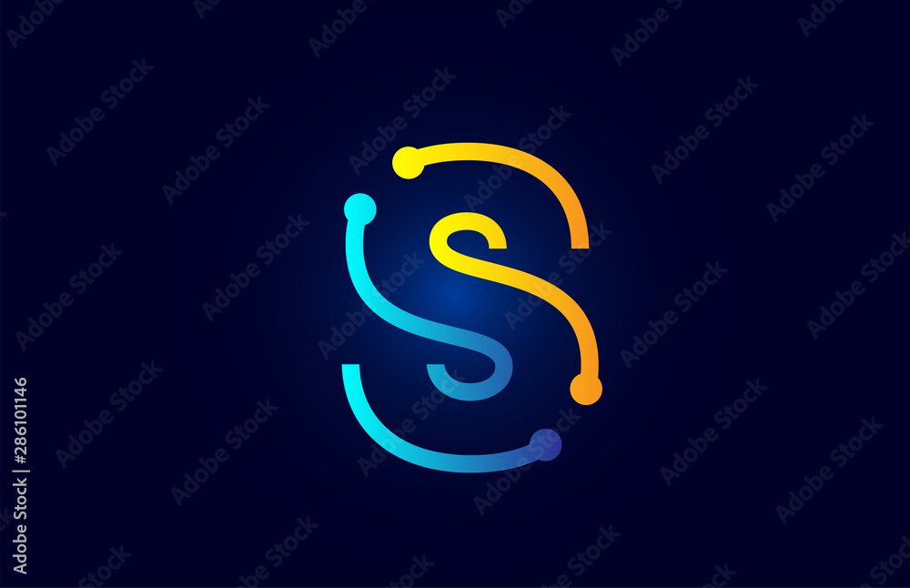 blue and orange letter S alphabet logo icon design blue and orange letter S alphabet logo icon design