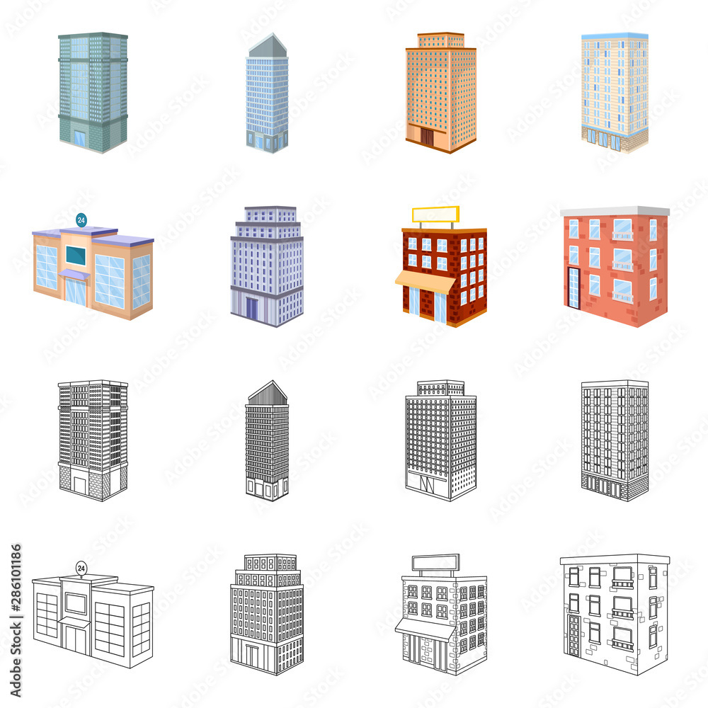 Vector design of construction and building icon. Collection of construction and estate stock vector illustration.