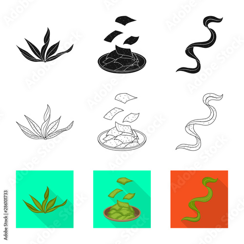 Isolated object of protein and sea sign. Collection of protein and natural stock vector illustration.