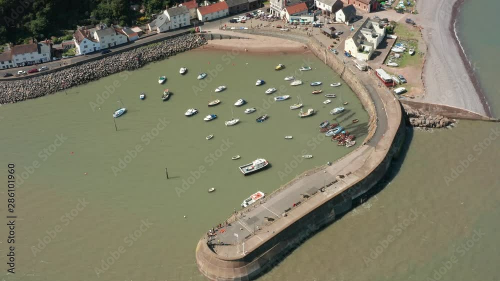 Minehead aerial view of Harbour area in Somerset UK Minehead aerial view of Harbour area in Somerset UK