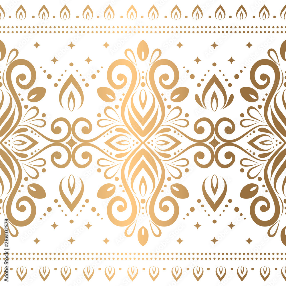 Gold And White Vintage Vector Seamless Pattern, Elegant, 45% OFF