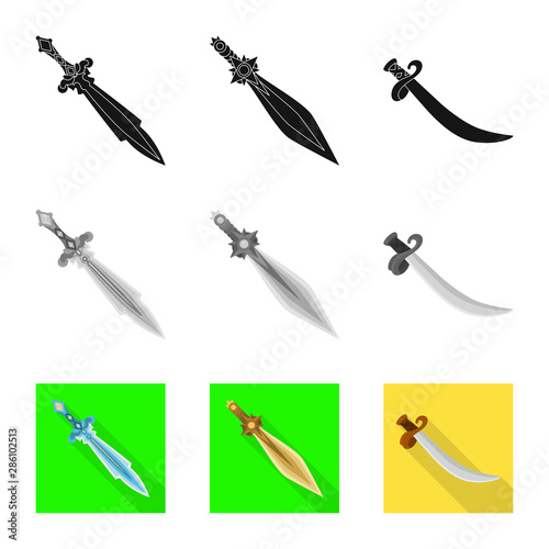 Vector design of game and armor symbol. Collection of game and blade stock vector illustration.