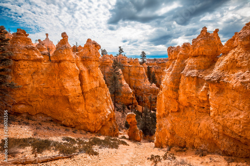 Giant eroded stones on the Queens Garden Trail in Bryce National Park, Utah. United States