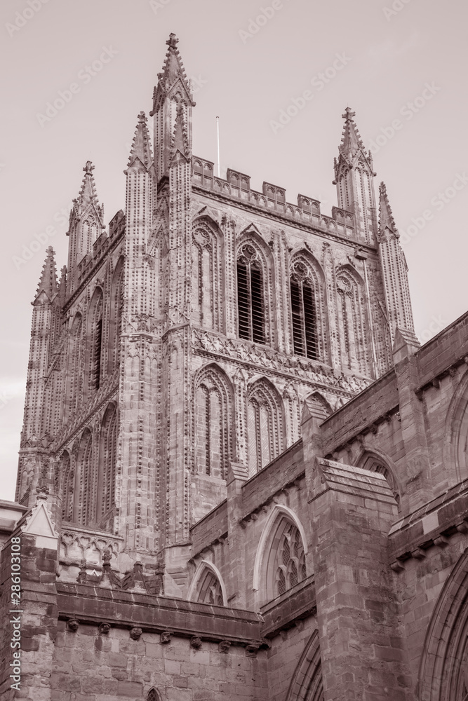 Cathedral Church Tower, Hereford, England, UK