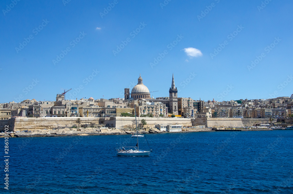 Panoramic view of the ancient capital Valletta, Malta