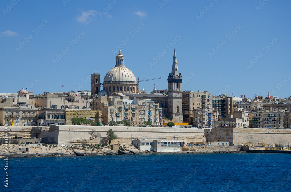 Valletta, Malta, skyline from Marsans Harbour