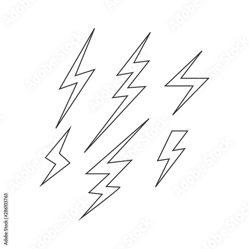 outline Lightning bolt Flash vector icon