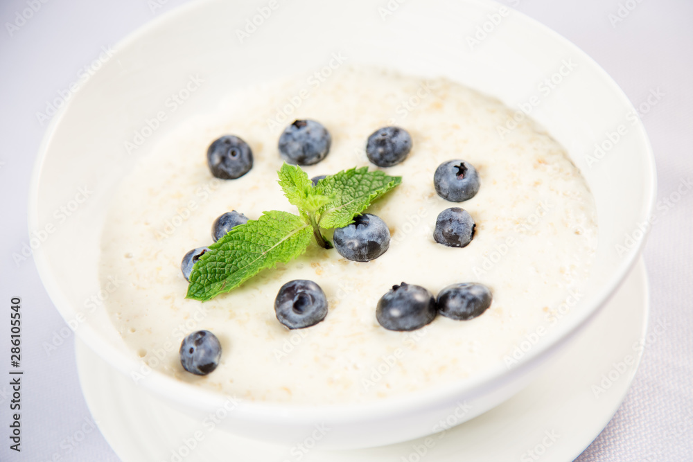 porridge with nuts and blueberries porridge with nuts and blueberries