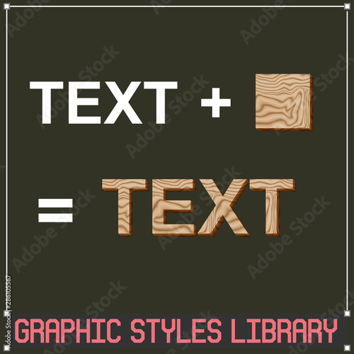 Wooden Vector Graphic Styles for Adobe Illustrator - for shapes and text