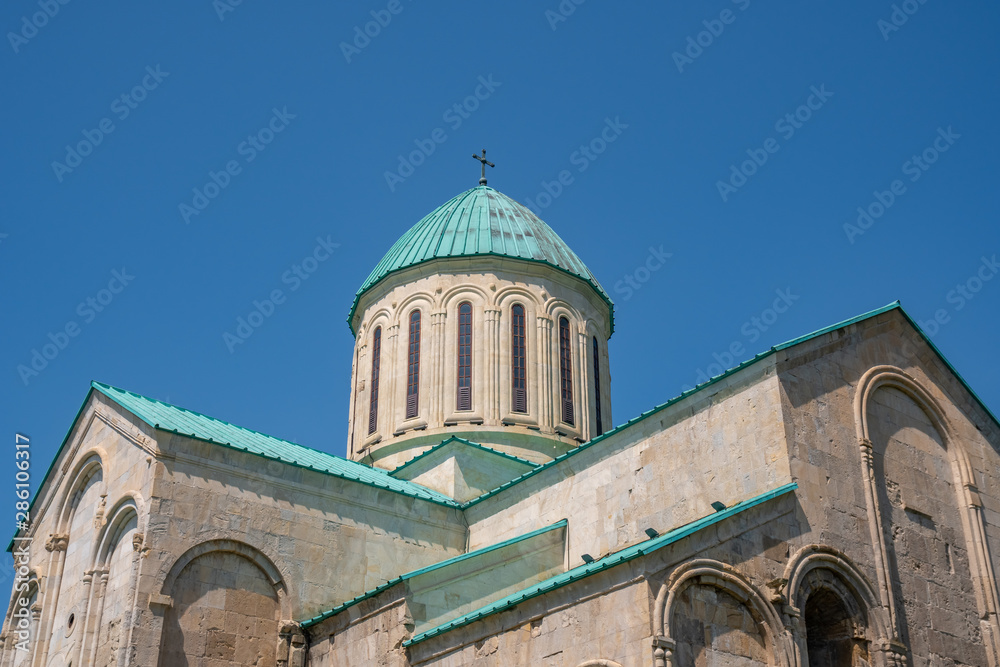 Dome of Bagrati Cathedral Orthodox church (XI century) in Kutaisi city, Georgia.