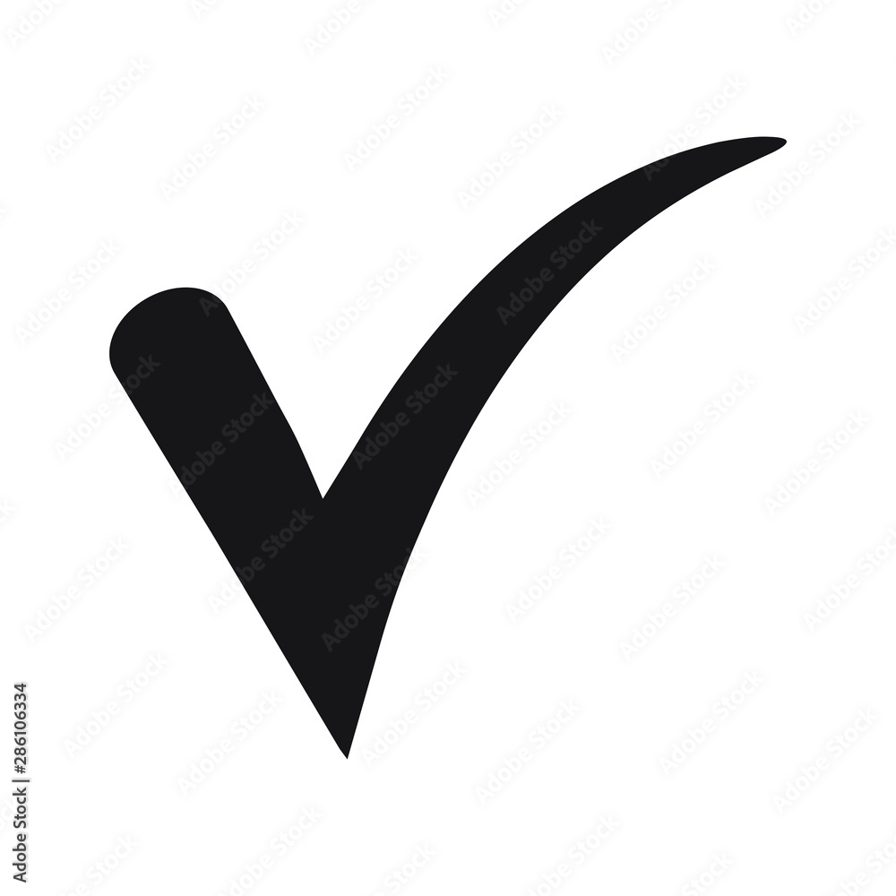Black check mark icon. Tick symbol, tick icon vector illustration. Black check mark icon. Tick symbol, tick icon vector illustration.