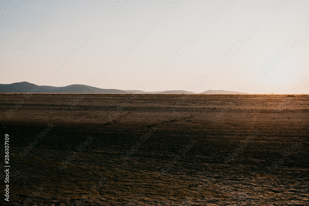 Dramatic landscape at the sunset