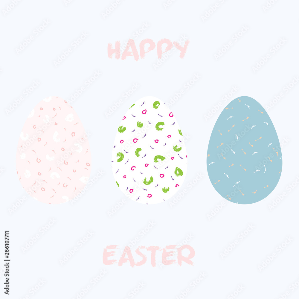 Easter eggs for holiday celebration card template