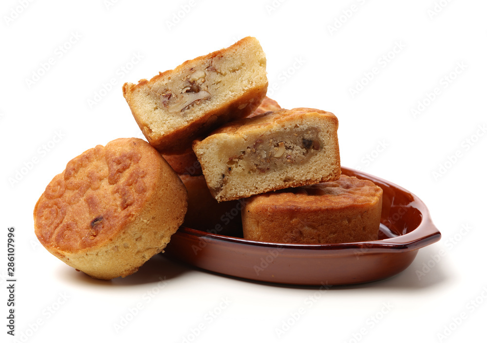 Mid-Autumn Festival moon cake on white background Mid-Autumn Festival moon cake on white background
