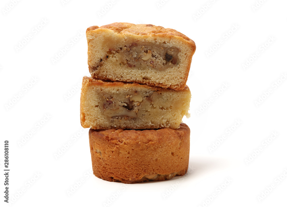 Mid-Autumn Festival moon cake on white background Mid-Autumn Festival moon cake on white background