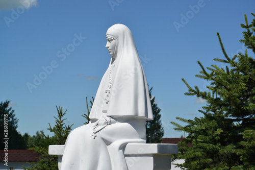 KALININGRAD REGION, RUSSIA. A fragment of St. Elisaveta sculpture, side view. St. Elisavetinsk Monastery of Women photo