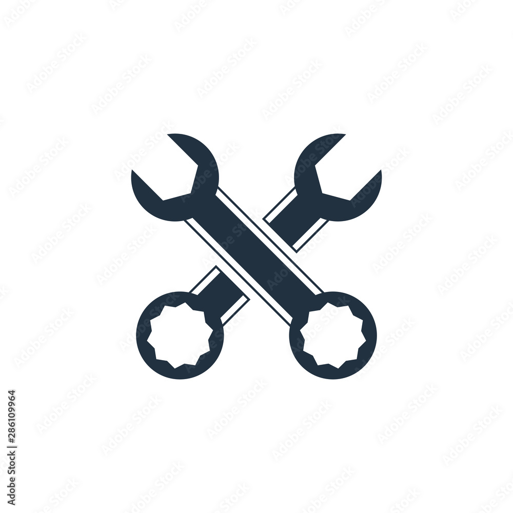 color sections silhouette with pair of wrench tool crossed vector illustration color sections silhouette with pair of wrench tool crossed vector illustration