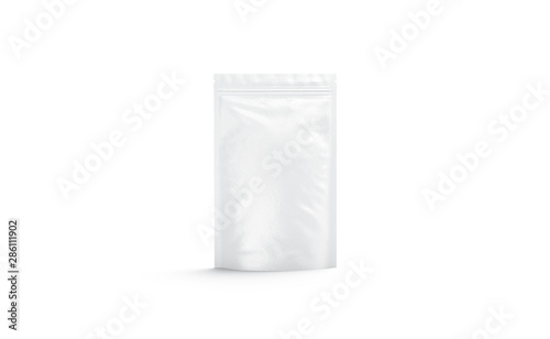 Blank white zipper pouch mockup stand isolated