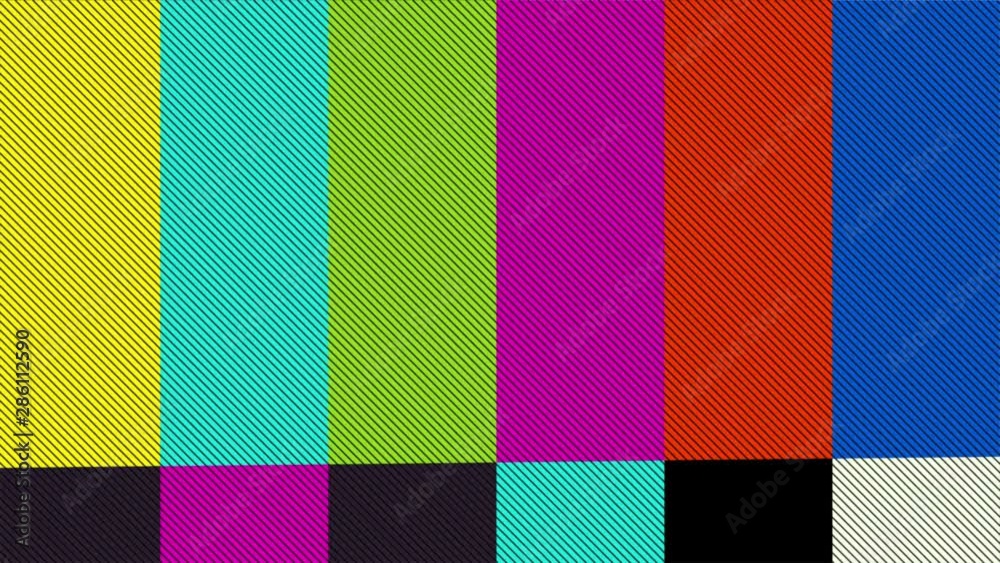 Distorted Television bars signal. Error on the test signal