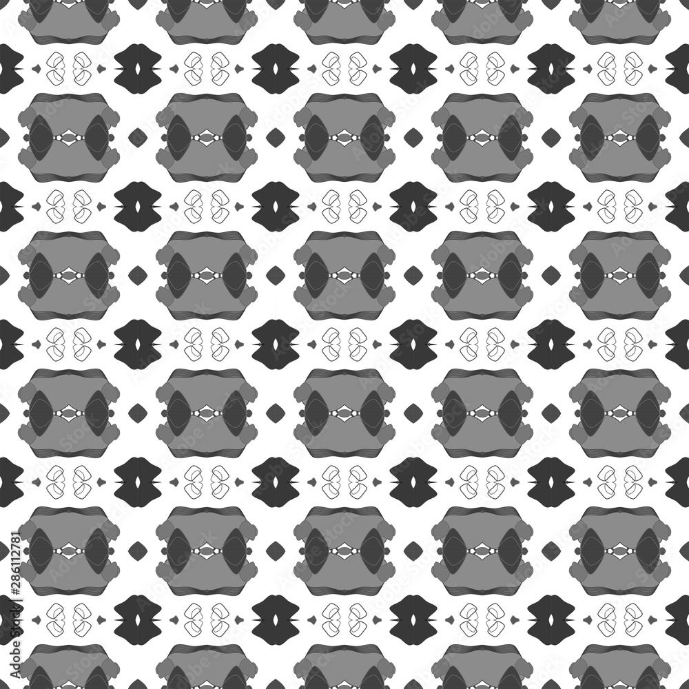 Fototapeta premium Seamless simple black & white B&W abstract geometry pattern