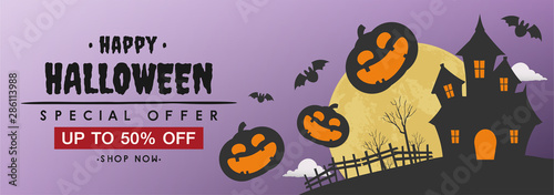 happy halloween day banner vector design 2019